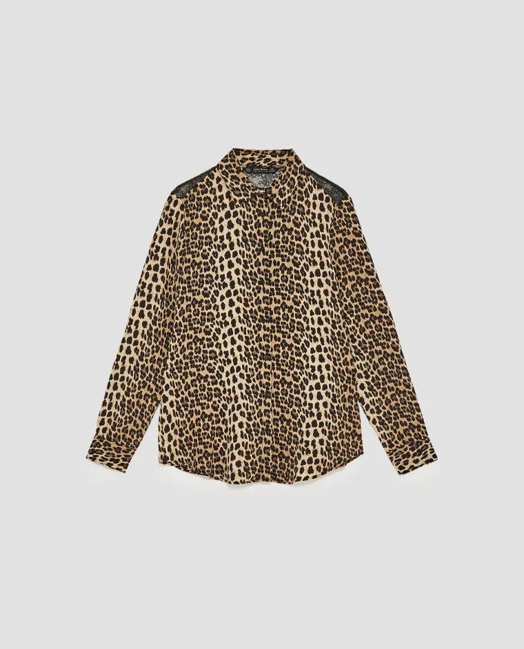Bluza s leopard printom i čipkom na stražnjem dijelu, Zara, 199,90 kuna