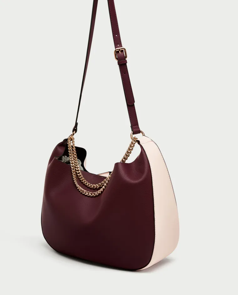 Vrećasta torbica s lancem, Zara, 129,90 kuna