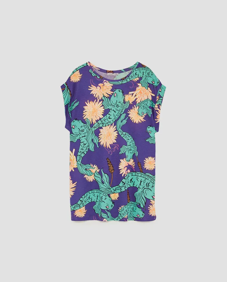 Majica s printom i motivima riba, Zara, 79,90 kuna