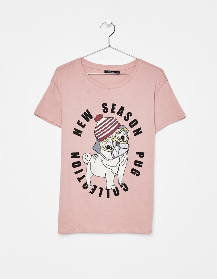 Majica s porukom i motivom psića, Bershka, 69,90 kuna