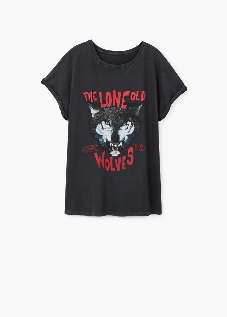 Majica s natpisom i motivom vuka, Mango, 129,90 kuna