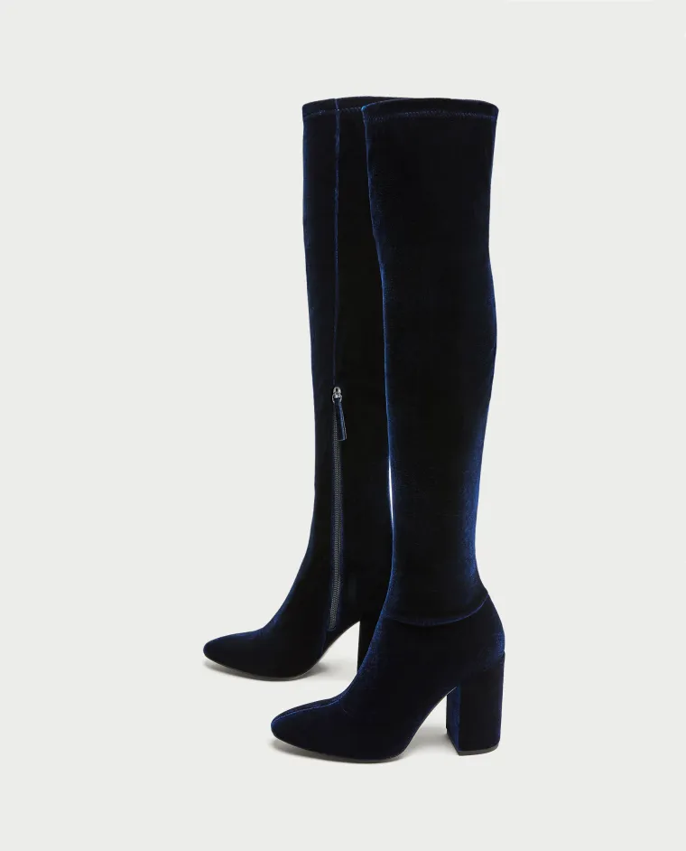 Baršunaste visoke čizme s potpeticom, Zara, 449,90 kuna