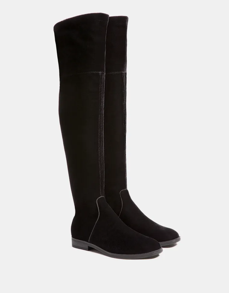 Ravne, rastezljive bar&scaron;unaste čizme, Bershka, 209,90 kuna