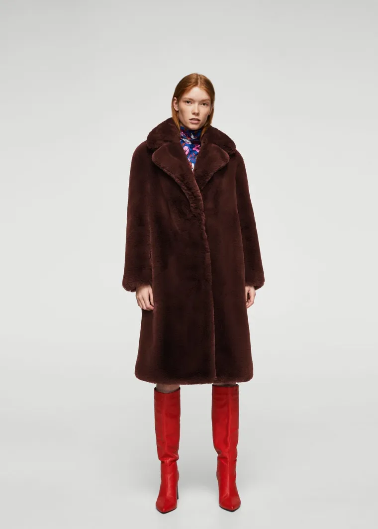 Dugi, smeđi teddy bear kaput, Mango, 899,90 kuna