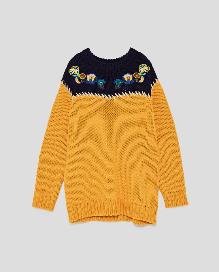 Dvobojni pulover s vezom, Zara, 229,90 kuna