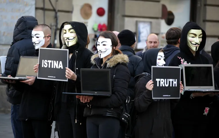 U Zagrebu održan performans Anonymousa na temu prava životinja