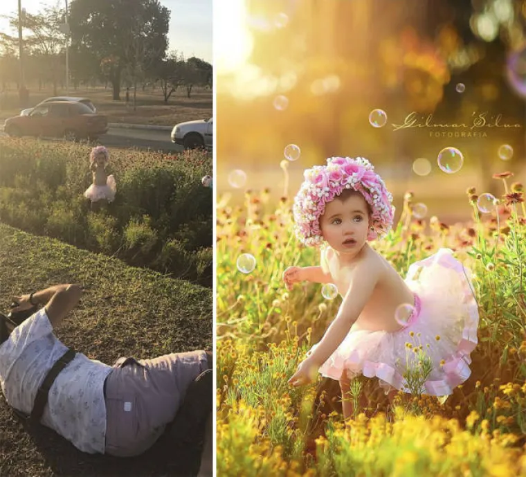 Ljudi ponekad niti ne slute što zapravo stoji iza naizgled savršenih fotografija. Kako bi otkrio što se tiče iza čarolije, fotograf Gilmar Silva objavio se seriju fotografija na kojima uspoređuje kako izgleda prizora kojeg slika, a kako konačna fotografija.