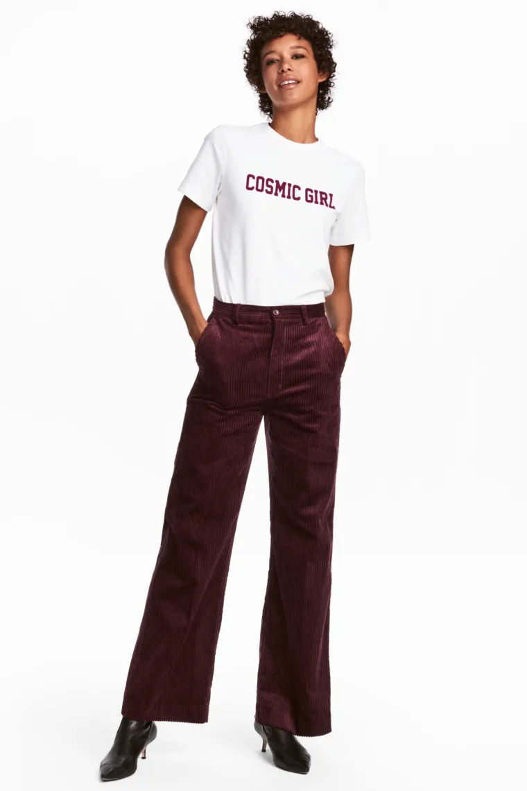 &Scaron;iroke hlače od samta, H&amp;M, 374,92 kune