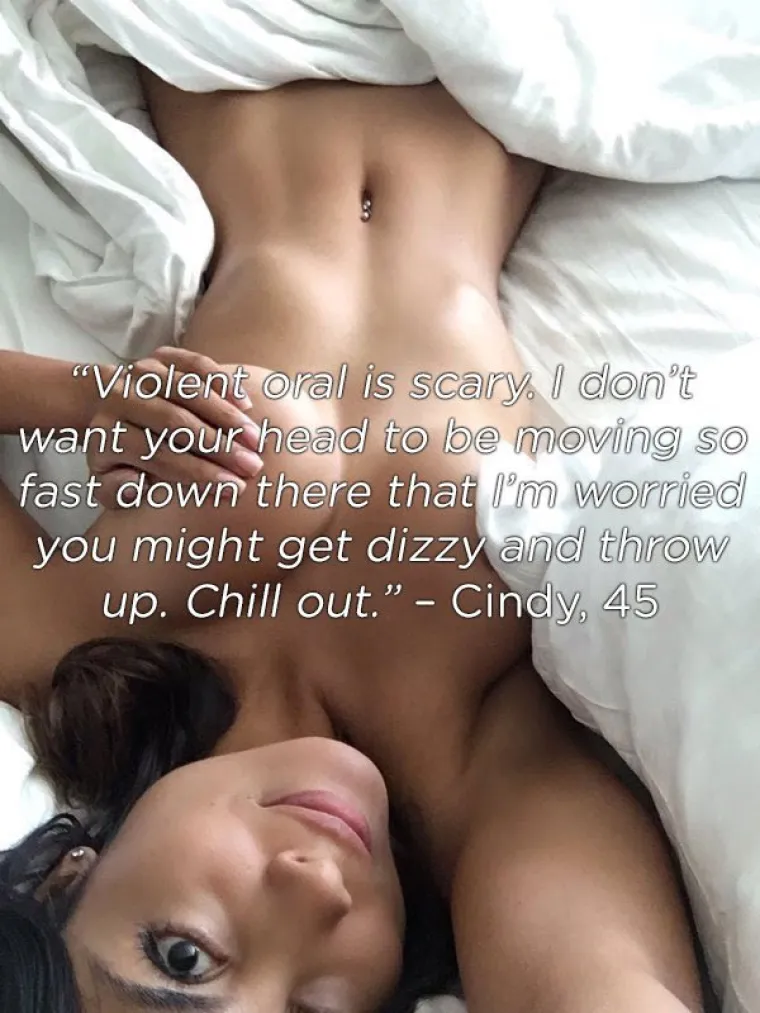 Cindy kaže: 'Nasilni oralni seks je stra&scaron;an. Ne želim da mu se glava miče tako brzo da se brinem hoće li mu se zavrtjeti i hoće li povratiti po meni. Lak&scaron;e malo.'