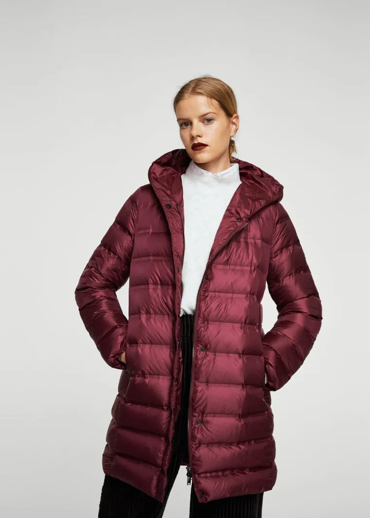 Duga, crvena puffer jakna, Mango, 699,90 kuna