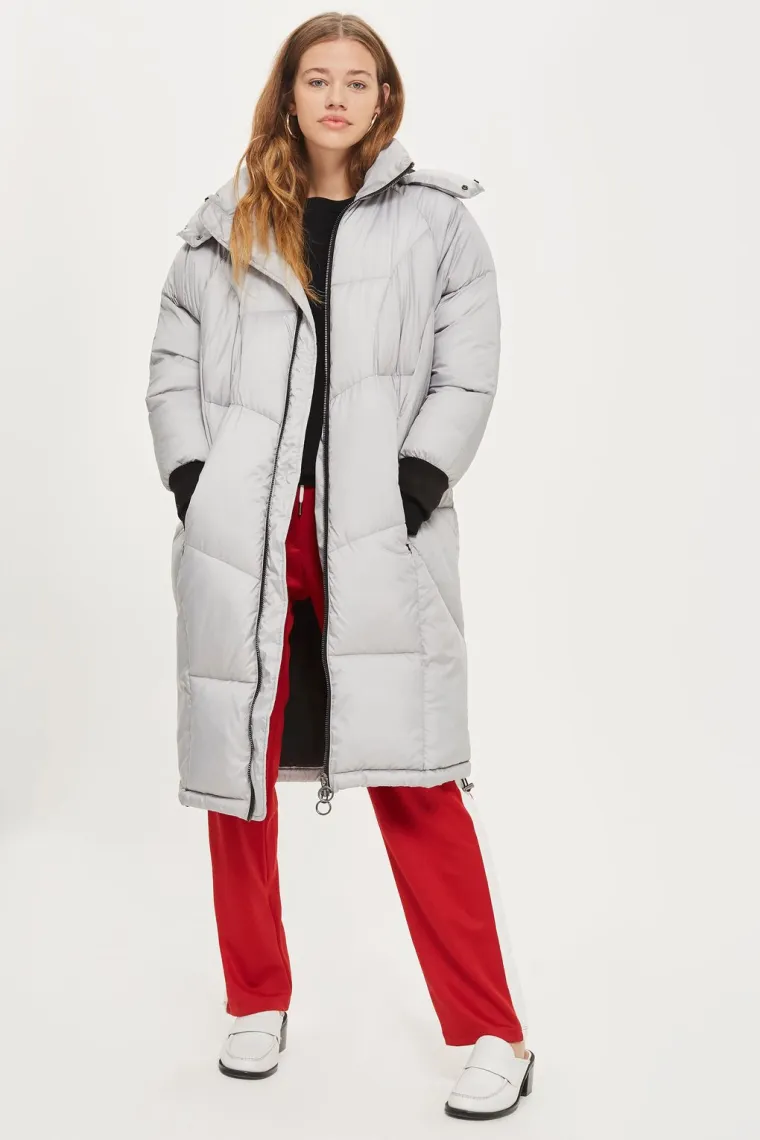 Duga, siva punjena jakna, Topshop, 592,53 kune