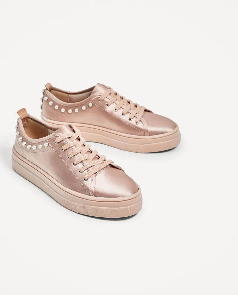 Satenske tenisice s perlicama, Zara, 199,90 kuna
