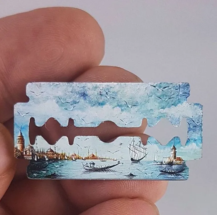 Kralj minijatura slika na kokicama, krilima insekata, vrhovima &scaron;ibica, sjemenkama i o&scaron;tricama žileta