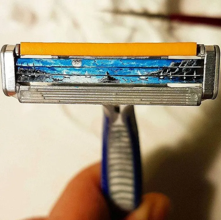 Kralj minijatura slika na kokicama, krilima insekata, vrhovima &scaron;ibica, sjemenkama i o&scaron;tricama žileta