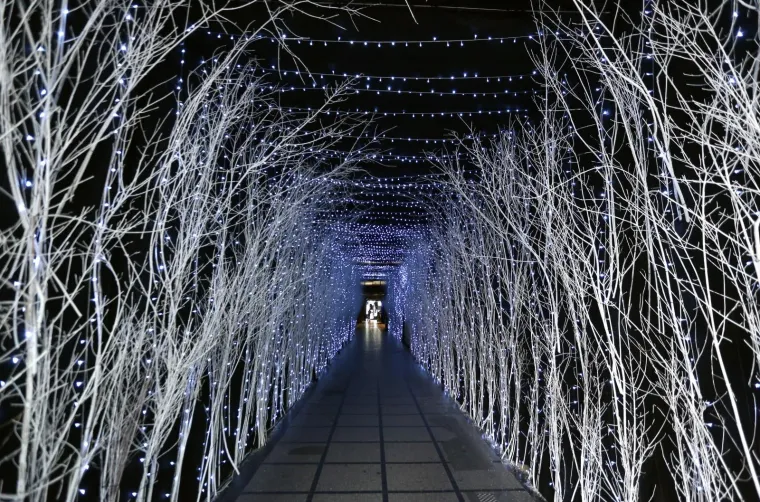 BAJKA U ZAGREBAČKOM MARIĆEVU PROLAZU: Novitet sa crnim zavjesama i bijelim granama prolaznike ostavlja bez daha