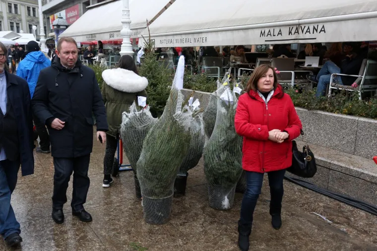 Milan Bandić na humanitarnoj prodaji božićnih drvaca u organizaciji Hrvatskog Caritasa