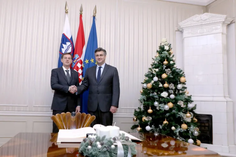 SASTANAK U BANSKIM DVORIMA: Premijer Andrej Plenković primio slovenskog kolegu Miru Cerara