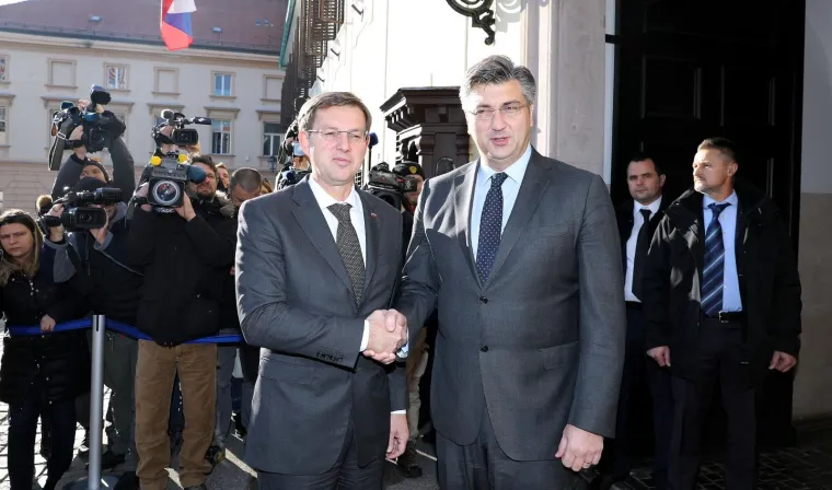 SASTANAK U BANSKIM DVORIMA: Premijer Andrej Plenković primio slovenskog kolegu Miru Cerara