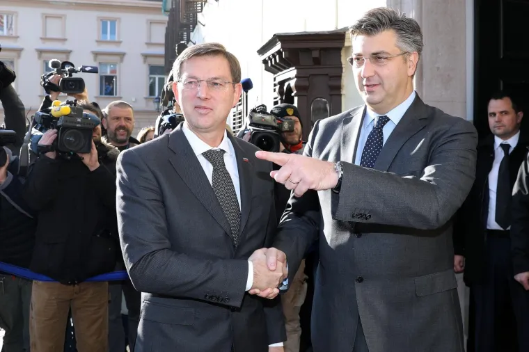 SASTANAK U BANSKIM DVORIMA: Premijer Andrej Plenković primio slovenskog kolegu Miru Cerara