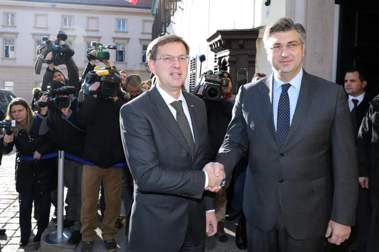 SASTANAK U BANSKIM DVORIMA: Premijer Andrej Plenković primio slovenskog kolegu Miru Cerara