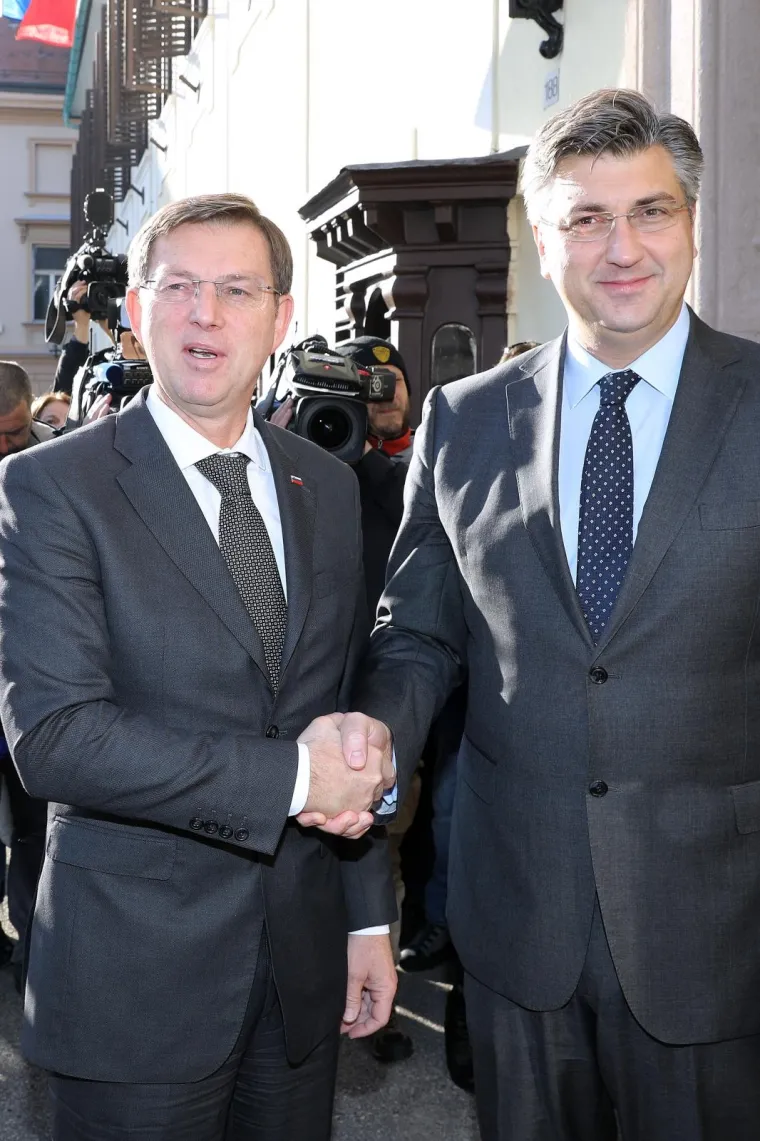 SASTANAK U BANSKIM DVORIMA: Premijer Andrej Plenković primio slovenskog kolegu Miru Cerara