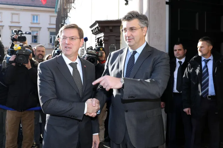 SASTANAK U BANSKIM DVORIMA: Premijer Andrej Plenković primio slovenskog kolegu Miru Cerara