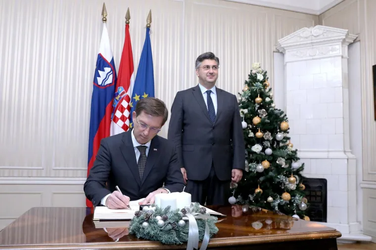 SASTANAK U BANSKIM DVORIMA: Premijer Andrej Plenković primio slovenskog kolegu Miru Cerara