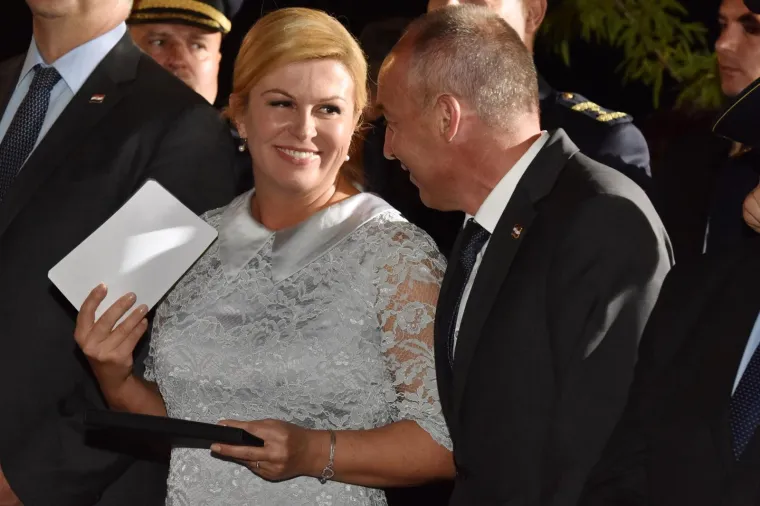 Predsjednica Kolinda Grabar-Kitarović i Damir Krstičević.   Photo: Hrvoje Jelavic/PIXSELL