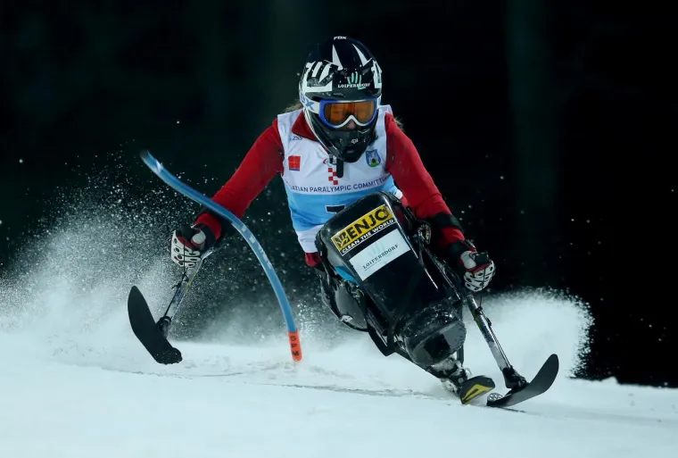 16.02.2017., Sljeme, Zagreb - Druga slalomska utrka Europskog kupa u alpskom skijanju za osobe s invaliditetom. 
Heike Tuertscher, Austrija.