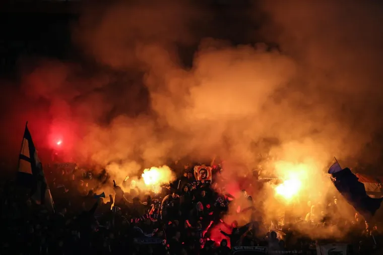 18.02.2017 , Zagreb - MAXtv Prva HNL, 21. kolo, GNK Dinamo - NK Slaven Belupo. Bakljada Bad Blue Boysa.