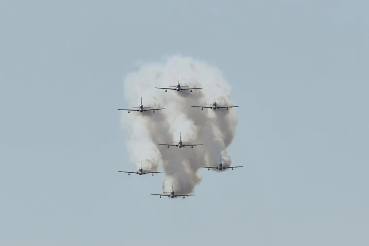 23.03.2017., Zadar -   Članovi talijanske letacke akrobatske skupine Frecce Colori izveli su svoj program za Zadrane. Povod je obilježavanje 25 obljetnice osnutka 93. zrakoplovne baze HRZ i PZO-a u Zemuniku.