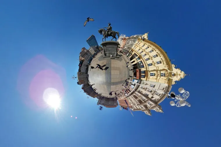 27.03.2017., Zagreb - 360 snimke najprepoznatljivih lokacija grada Zagreba. Trg bana Josipa Jelačića.