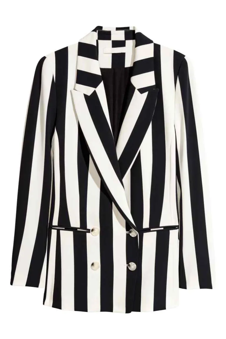 Prugasta blazer jakna s duplim kopčanjem, H&amp;M, 300,18 kuna