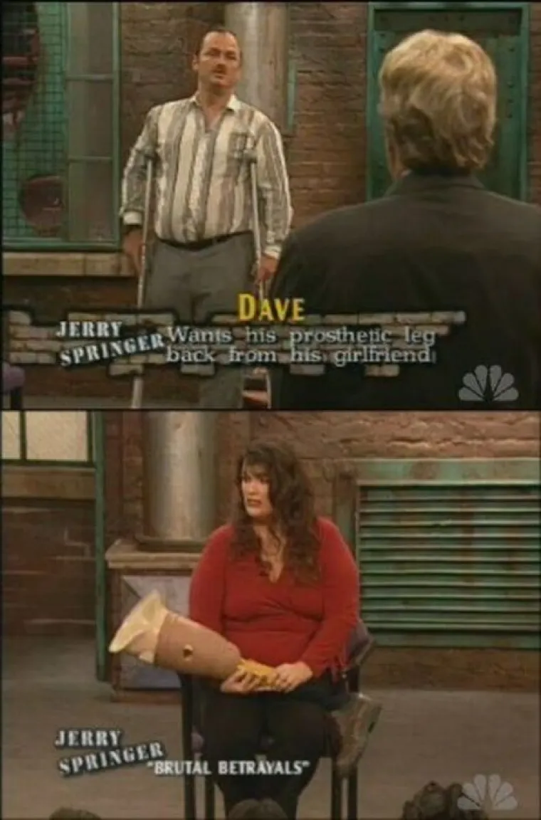 Epohalna scena iz Jerryja Springera - Uzela mu protezu da ne može pobjeći od nje
