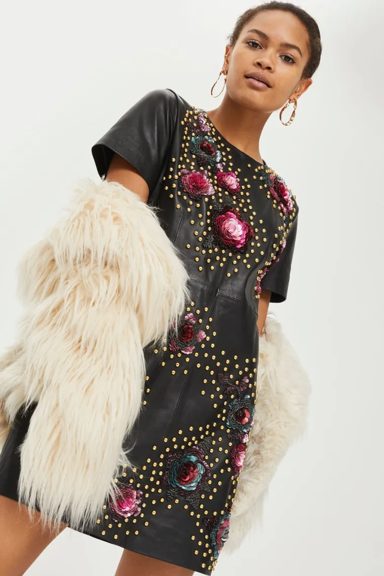 Kožna haljina s aplikacijama i zakovicama, Topshop, 2.101,80 kuna