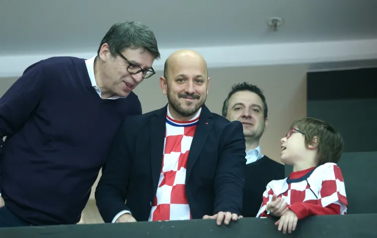 Političari na utakmici Hrvatska - Bjelorusija