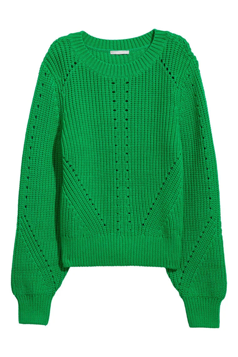 Zeleni džemper s rupicama, H&amp;M, 223,26 kuna