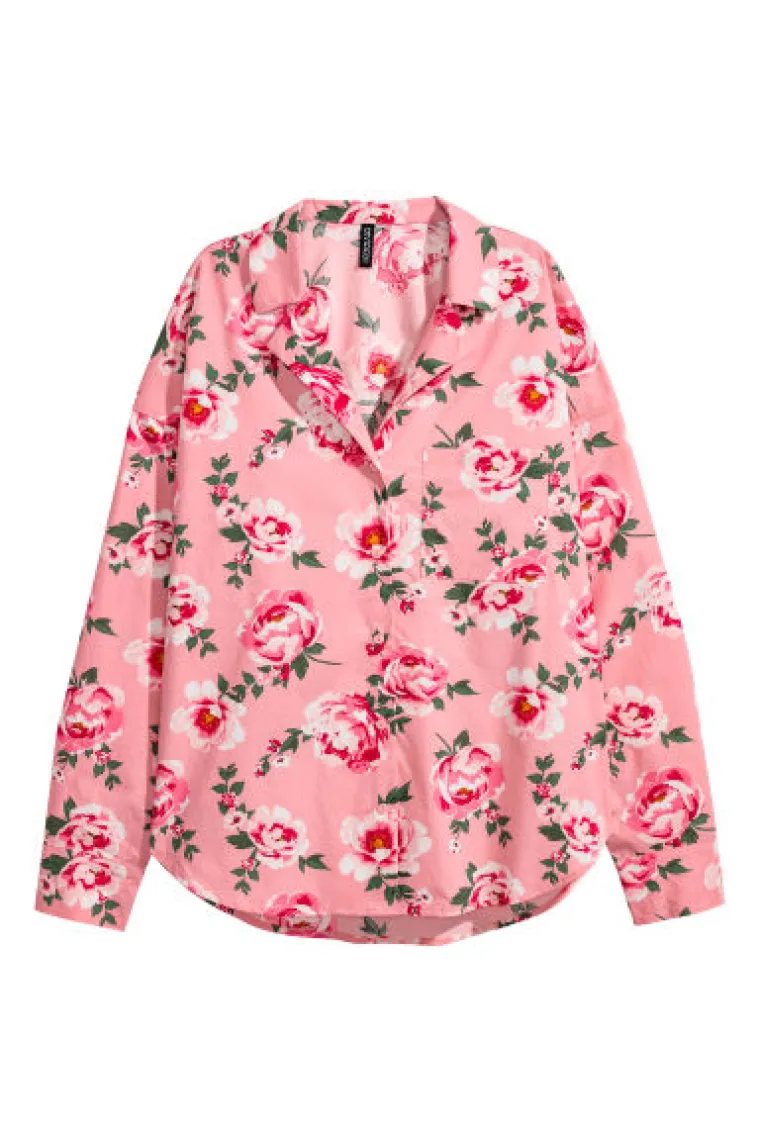 Pamučna košulja s uzorkom ruža, H&amp;M,186,03 kune