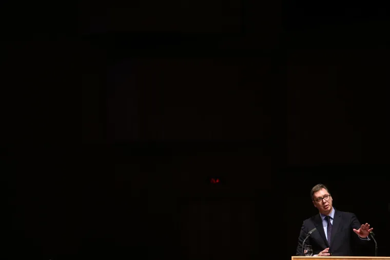 Predsjednik Srbije Aleksandar Vučić obratio se okupljenima na Velikoj skup&scaron;tini SNV-a