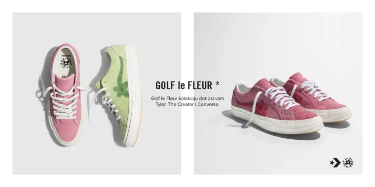 GOLF le FLUER * kolekcija dostupna  je od veljače 2018. godine ekskluzivno na svim Converse prodajnim mjestima.