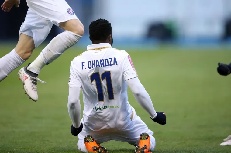 18.02.2018., Stadion Maksimir, Zagreb - Hrvatski telekom Prva liga, 22. kolo, GNK Dinamo - HNK Hajduk. Franck Ohandza Zoa. 
Photo: Goran Stanzl/PIXSELL