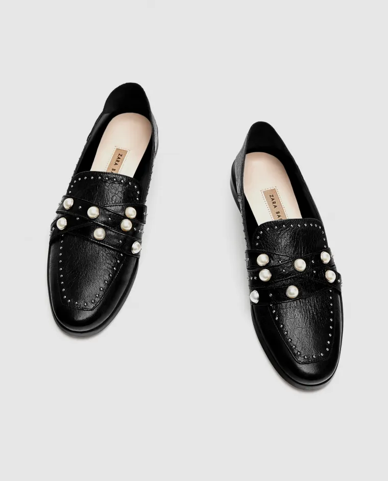 Kožne mokasinke s bisernim perlicama, Zara, 399,90 kuna