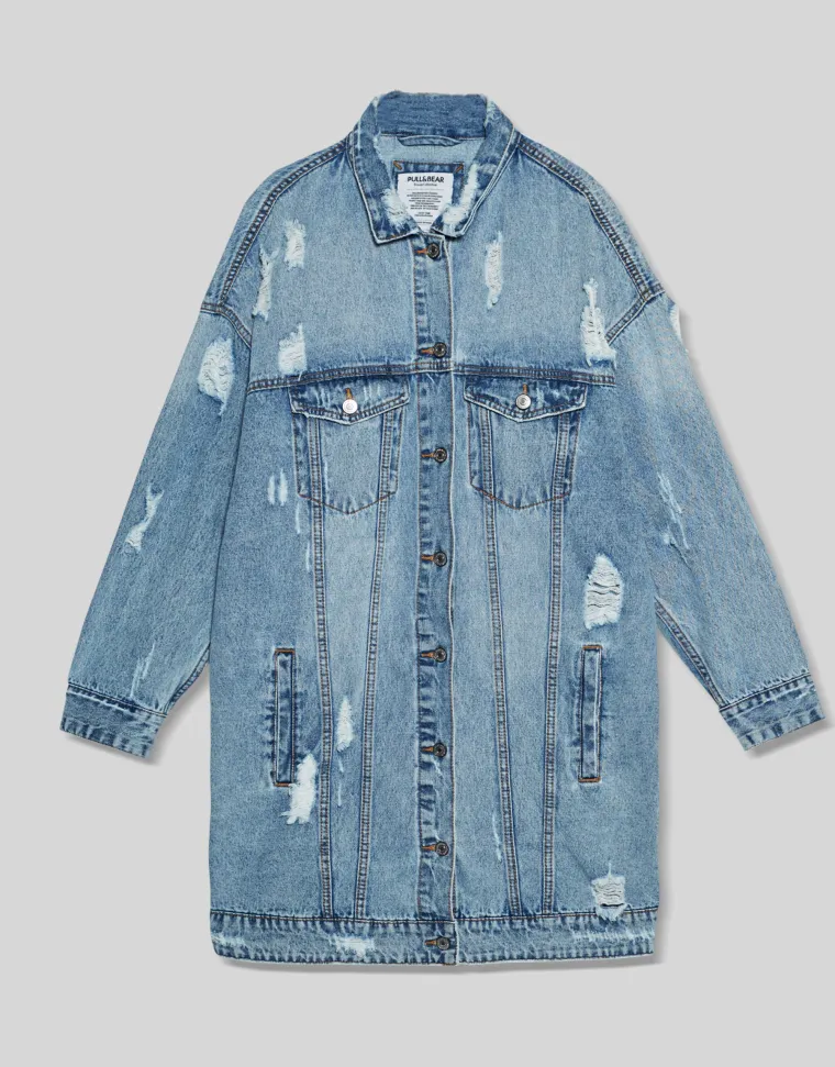 Duga, poderana traper jakna, Pull&amp;Bear, 279,90 kuna