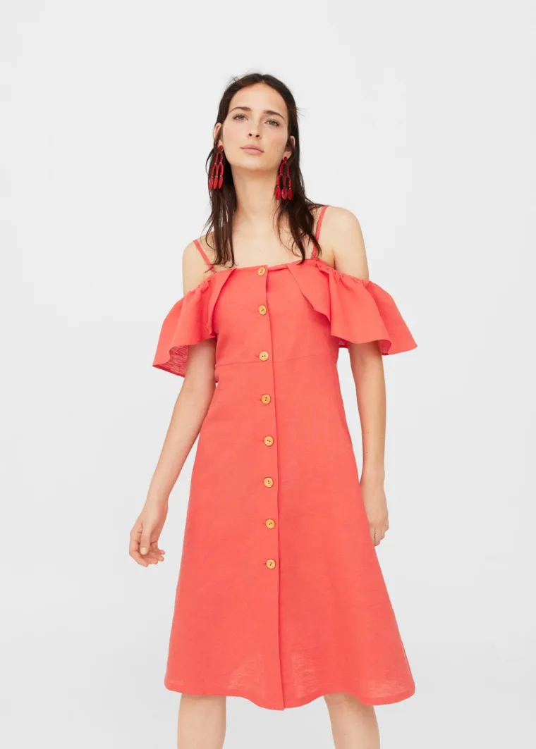 Lanena haljina s volanima, Mango, 169,90 kuna