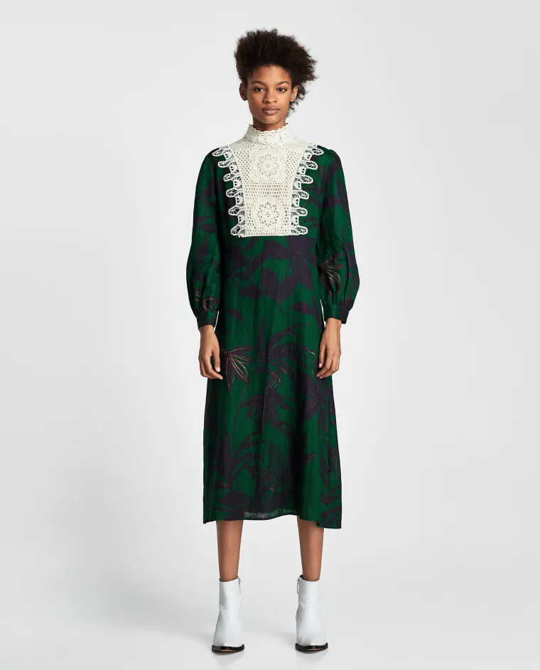 Midi haljina s detaljima od čipke, Zara, 299,90 kuna