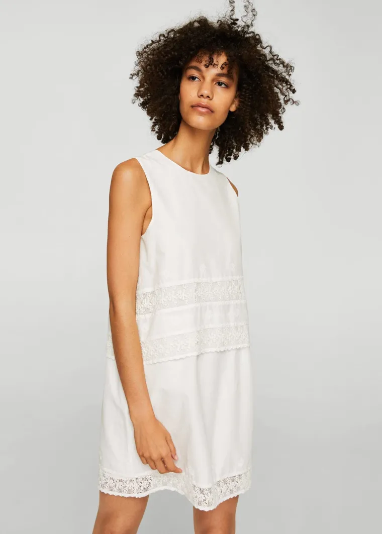 Haljina s umetcima od guipure čipke, Mango, 299,90 kuna