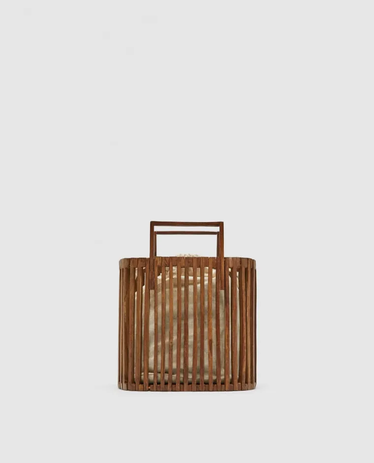 Drvena mini shopper torbica, Zara, 199,90 kuna