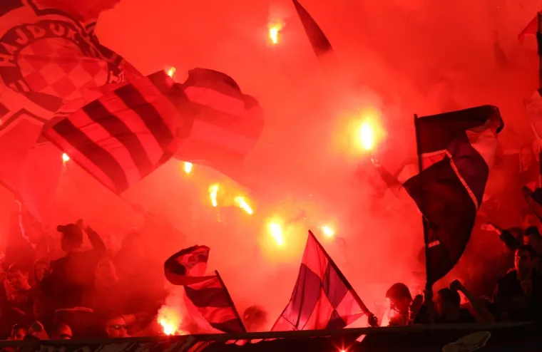 10.03.2018., Split - Hrvatski Telekom Prva liga, 25. kolo, HNK Hajduk - NK Istra 1961. Zapaljene baklje na tribinama. 
Photo: Ivo Cagalj/PIXSELL