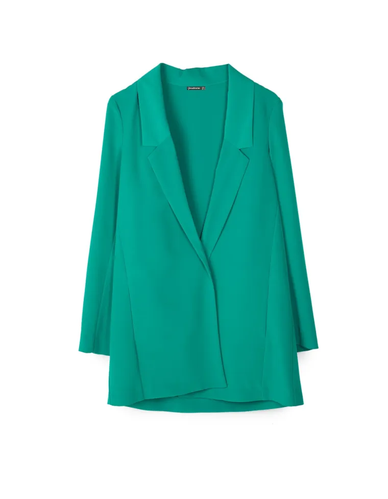 Asimetrični zeleni blazer na preklop, Stradivarius, 149,90 kuna