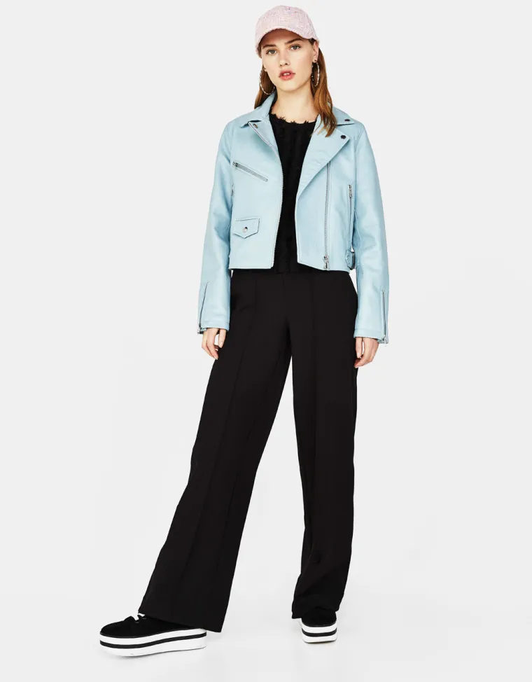 Motoristička jakna s remenčićima, Bershka, 299,90 kuna